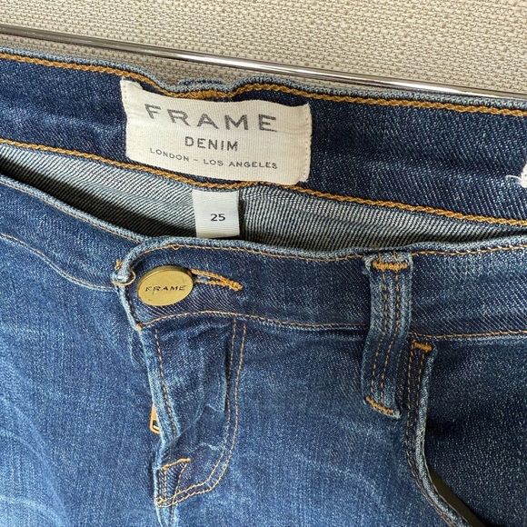 FRAME Denim Le Garcon Jeans Released Hem Boyfriend Primrose, 25 - Picture 5 of 9